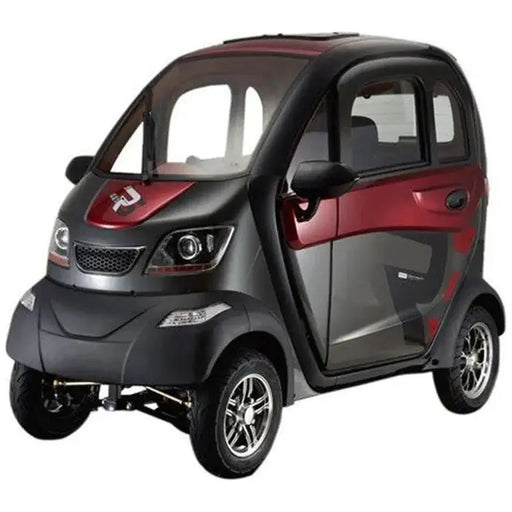 Green Transporter Q-Runner 60V/45Ah 1200W Enclosed 4-Wheel Electric Mobility Scooter with Handlebar Controls Green Transporter