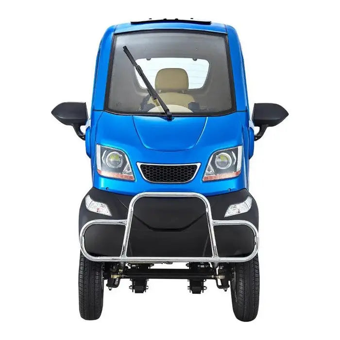 Green Transporter Q-Runner 60V/45Ah 1200W Enclosed 4-Wheel Electric Mobility Scooter with Handlebar Controls Green Transporter